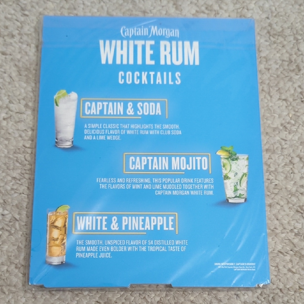 Captain Morgan White Rum Cocktails Sign - Blue